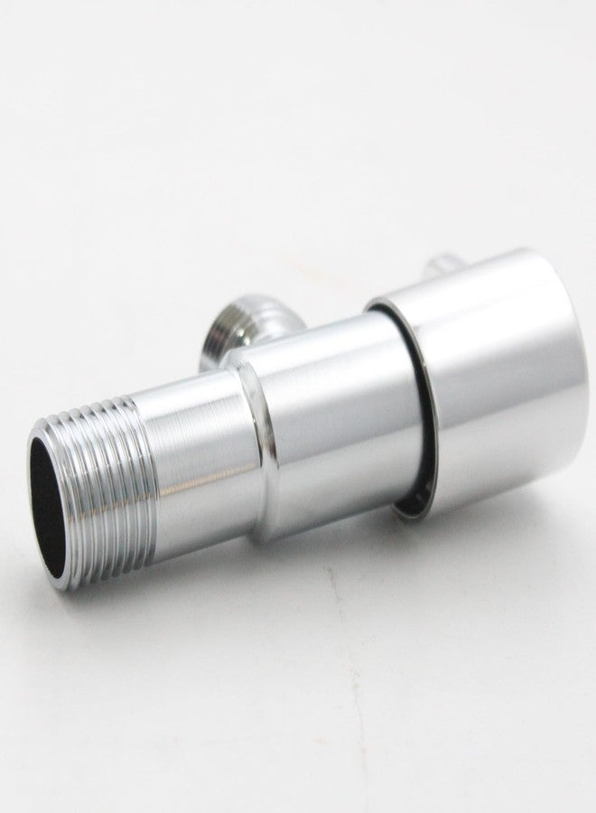 NEW WARE صمام زاوية نحاسي جديد من نيو وير مع شفة جدارية | صمام تحكم في المياه بطلاء كروم للحمام والمطبخ - Image 5